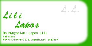 lili lapos business card